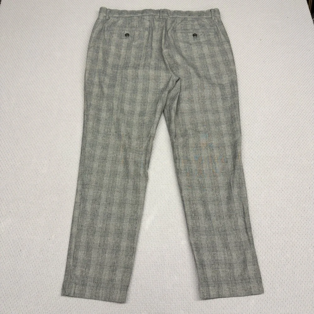 Banana Republic Pants Mens 36x32 Plaid Monochrome Slim Taper Cotton Blend Preppy